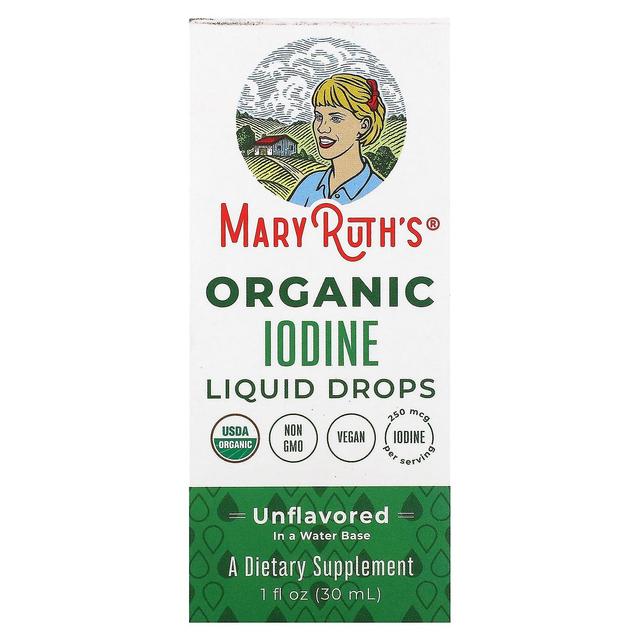 MaryRuth Organics, Organic Iodine Liquid Drops, Unflavored, 1 fl oz (30 ml) on Productcaster.