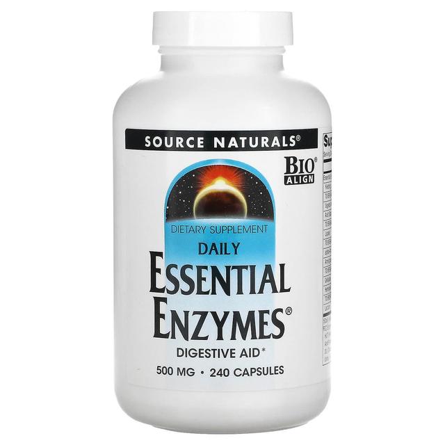 Source Naturals Kilde Naturals, Daglige Essential Enzymer, 500 mg, 240 Kapsler on Productcaster.