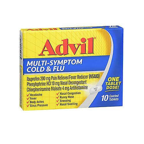 Advil Multi-Symptom Cold & Flu Coated Tablets, 10 Tabs (Pack of 1) on Productcaster.