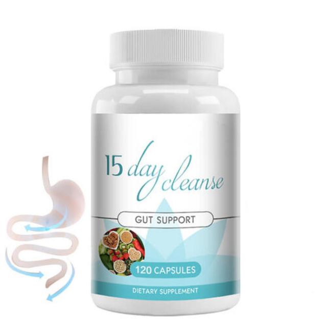 15 Day Cleanse - Suporte Gut and Colon Detoxification with Psyllium Husk Gut and Colon Support 15-Day Cleansing Colon Cleanse capa branca on Productcaster.