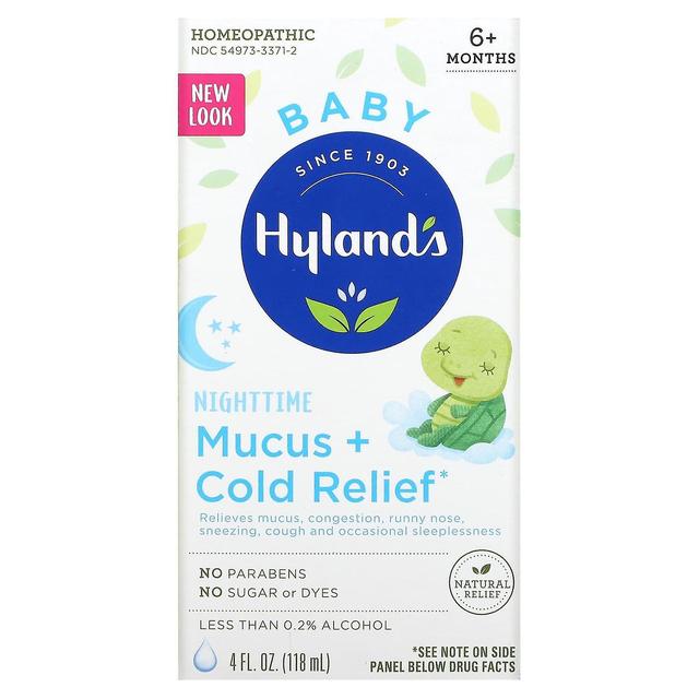 Hyland's, Bebê, Muco noturno + Alívio do frio, Idades 6 meses +, 4 fl oz (118 ml) on Productcaster.