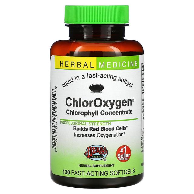 Herbs Etc. Herbs Etc., ChlorOxygen, Chlorophyll Concentrate, 120 Fast-Acting Softgels on Productcaster.