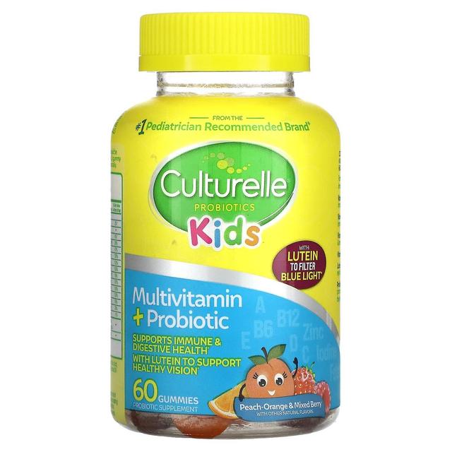 Culturelle, Kids Probiotica, Multivitamine + Probiotische, Peach-Orange &Mixed Berry, 60 Gummies on Productcaster.