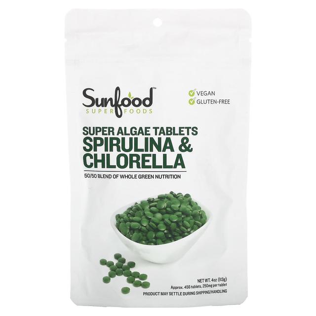 Sunfood Protetores solares, Super Algae Tablets Spirulina & Chlorella, 250 mg, 456 Comprimidos on Productcaster.