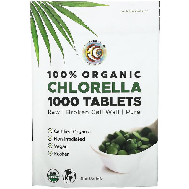 Earth Circle Organics, 100% Organic Chlorella Tablets, 1,000 Tablets, 8.75 oz (248 g) on Productcaster.