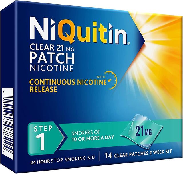 Niquitin Nicotine Patch Invisible 21mg Step 1 24h Craving Control 14 Patches on Productcaster.