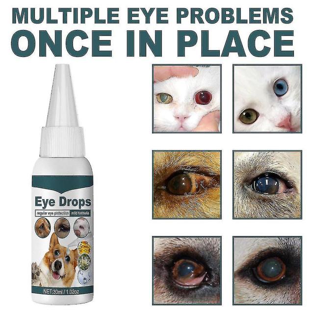 Pet Eye Drops Clean Tear Marks Eye Droppings Verwijder traanvlekken voor katten en honden Oogverzorging voor acute of seizoensgebonden droge ogen 1pcs on Productcaster.