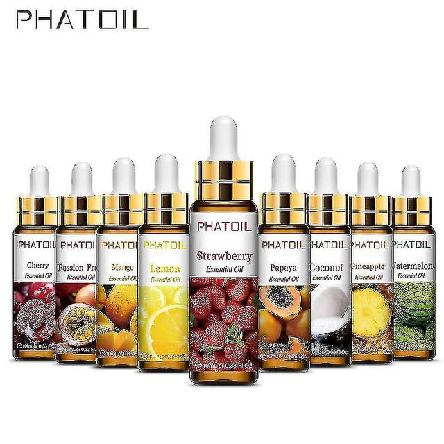 Phatoil 10ml Puhdas hedelmäkukka Aromi tuoksuöljy kynttiläsaippualle Mansikka Mango Passion Musk Banaanikookosöljy tiputtimella Bubble Gum on Productcaster.