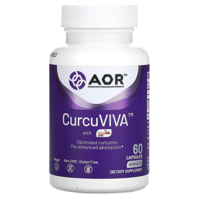 Advanced Orthomolecular Resear Advanced Orthomolecular Research AOR, CurcuViva, 60 Vegetarian Capsules on Productcaster.