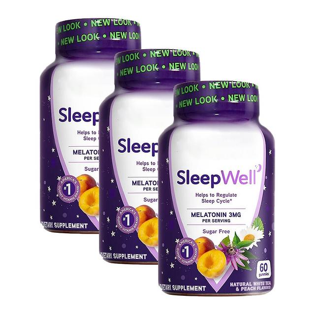 Sleepwell, Adult Sleep Support Melatonin Gummies, 60 Gummies 3 pcs on Productcaster.