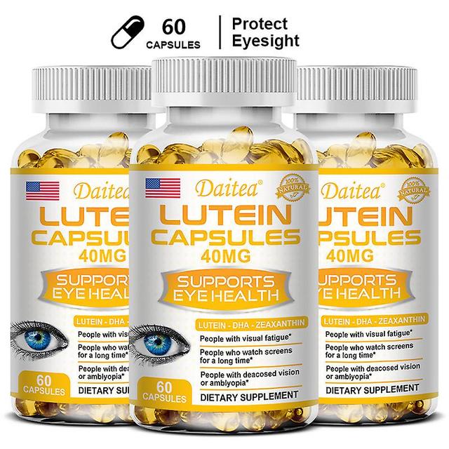 Vorallme Daitea Vitamins Lutein, Zeaxanthin And Bilberry Extract For Eye Strain, Dry Eyes, And Vision Health Adult Lutein Blend 60count-3bottle on Productcaster.