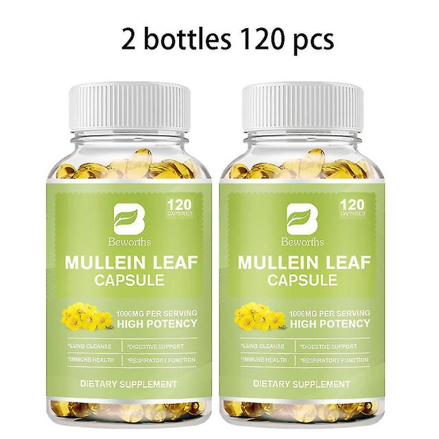 Guoguo Organic Mullein Leaf Capsule Lung Cleanse,detox Support For Healthy Respiratory, Bronchial &immune Function Herbal Supplement 2bottles 120 pcs on Productcaster.