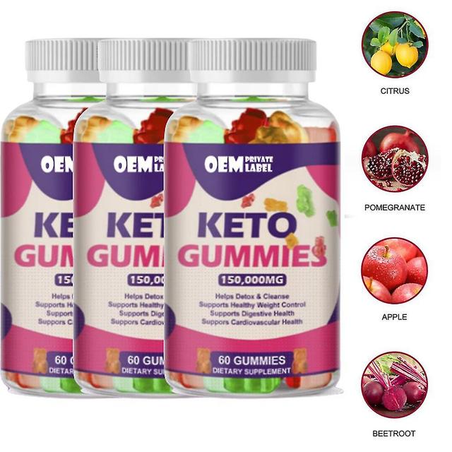 60ct Keto Diet Gummies Omenaviinietikka Ketogenic Bear Gummies-yvan 3PCS on Productcaster.