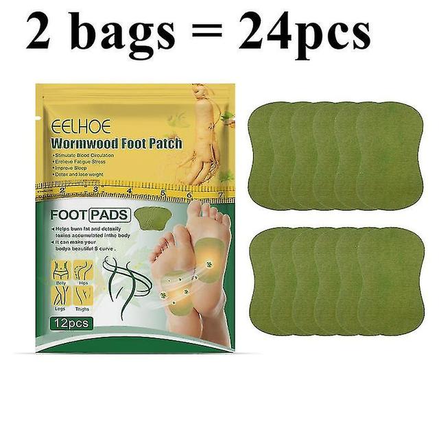 36/12pcs Wormwood Detox Foot Patch Cleansing Toxins Foot Patches Body Slimming Adhesive 2 bags on Productcaster.