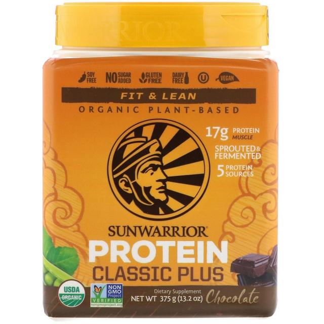 Sunwarrior, Classic Plus Protein, Orgânico à base de plantas, Chocolate, 13,2 oz (375 g on Productcaster.