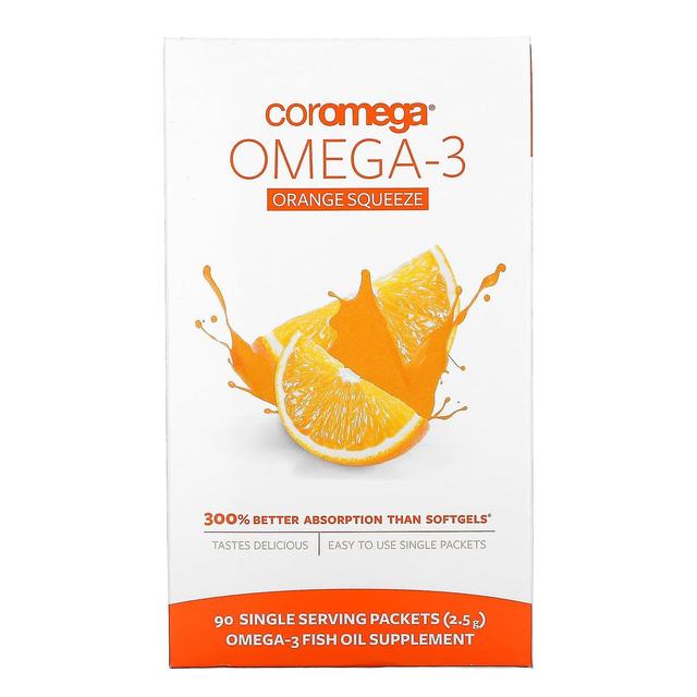 Coromega, Omega-3 Orange Squeeze, 90 pakettia, kukin 2,5 g on Productcaster.