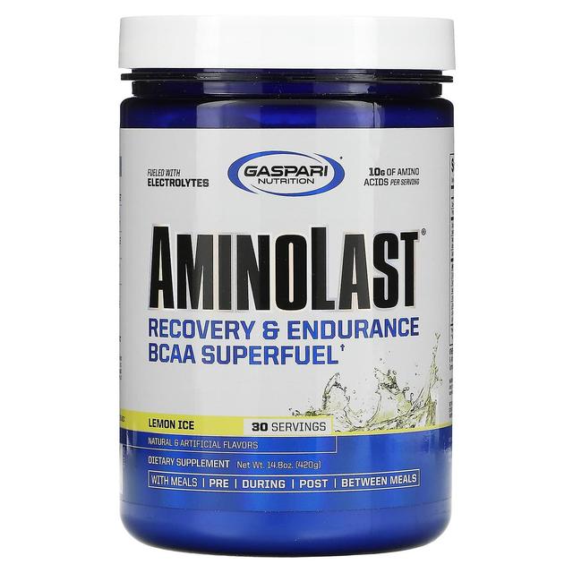 Gaspari Nutrition Gaspari Ernæring, Aminolast, Recovery & Udholdenhed BCAA Superfuel, Citron Is, 14,8 oz (420 g) on Productcaster.