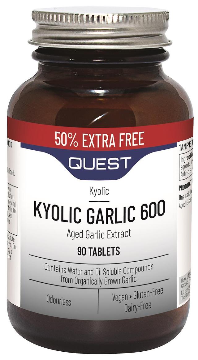 Quest Kyolic Garlic - 600mg - 50% Extra FREE - 60+30 Tablets on Productcaster.