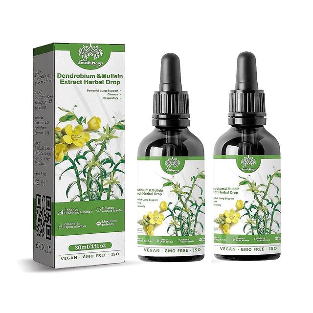 2pcs Clearbreath Dendrobium & Mullein Extract - Powerful Lung Support & Cleanse & Respiratory, Herbal Lung Health Essence, Dendrobium Mullein Extract on Productcaster.