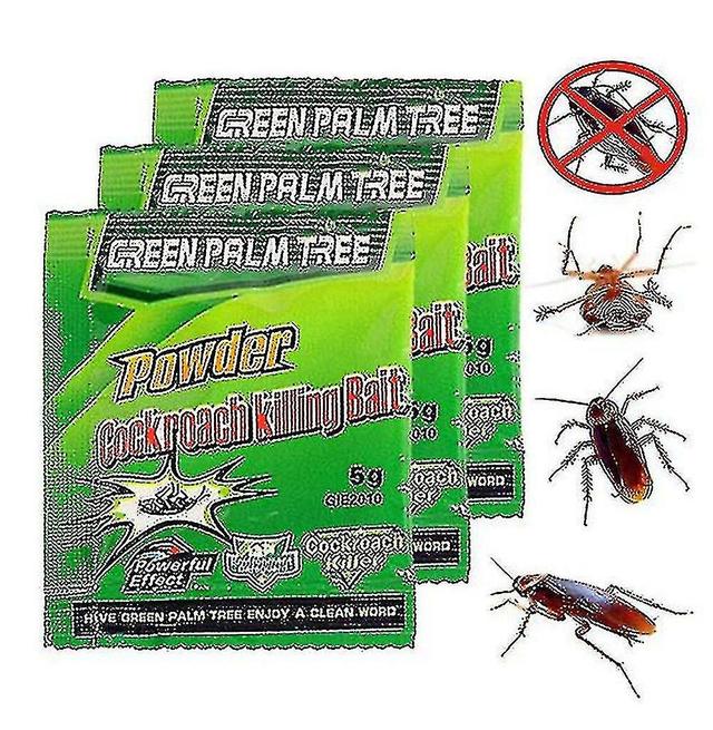 10/20/30 Paquetes de repelente de cebo en polvo de hoja verde de cucaracha para matar plagas domésticas 10 Pcs on Productcaster.