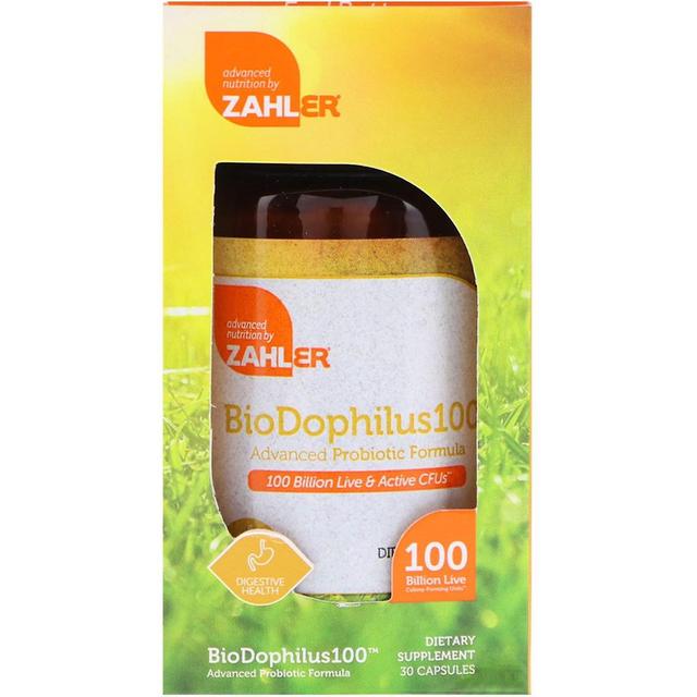 Zahler, BioDophilus100, Avancerad probiotisk formel, 100 miljarder CFU, 30 kapslar on Productcaster.