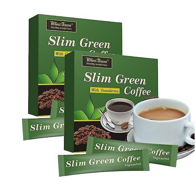 2x Slim Green Coffee With Ganoderma Control Weight Detox Tea Green Coffee 18pcs High Quality -LCL on Productcaster.