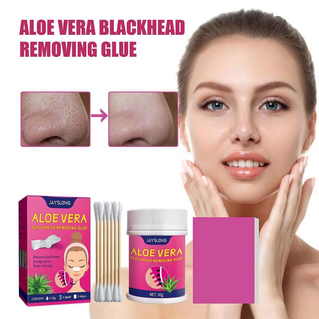 Gaoguan Aloe Vera Mitesser Entfernen Klebstoff Akne Geschlossene Mitesser Reinigung Träne Typ Klebstoff Pulver Aloe Vera Nasenstab Set30ml Rot on Productcaster.