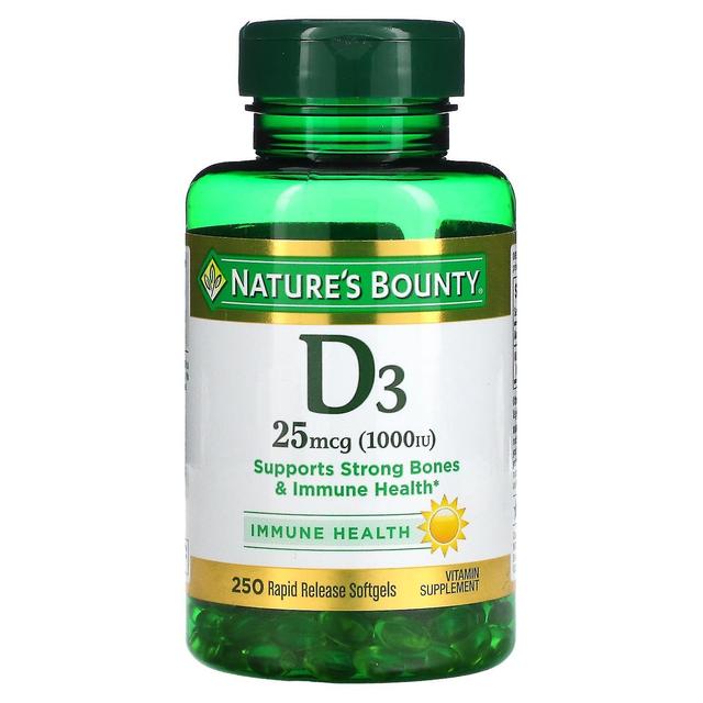 Natures Bounty Nature's Bounty, D3, 25 mcg (1000 IU), 250 Rapid Release Softgels on Productcaster.