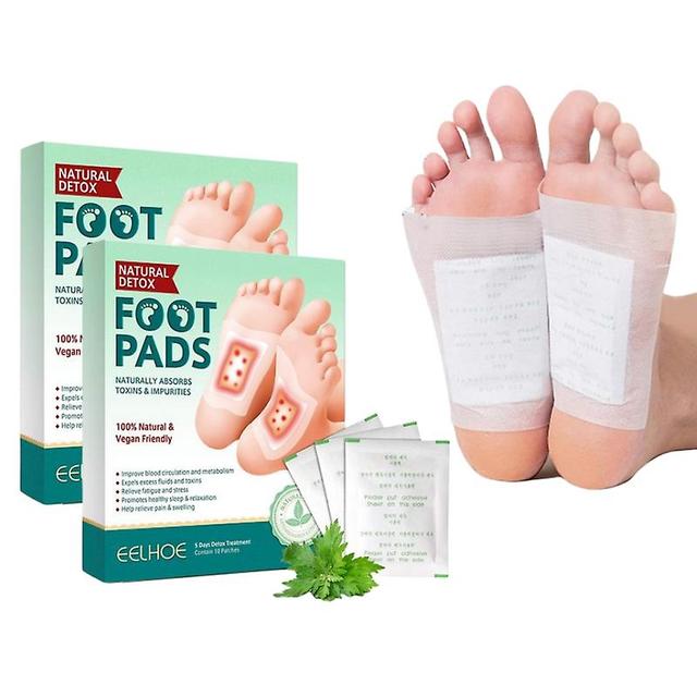 2x 10pcs Detox Foot Pads Patches Body Toxins Feet Slimming Deep Cleansing Herbal on Productcaster.