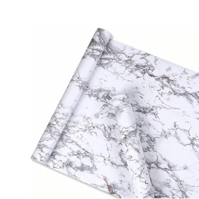 Self Adhesive Marble Wallpaper Peel and Stick White Marble Contact Wall Paper for Home Living Room Kitchen Decoration on Productcaster.