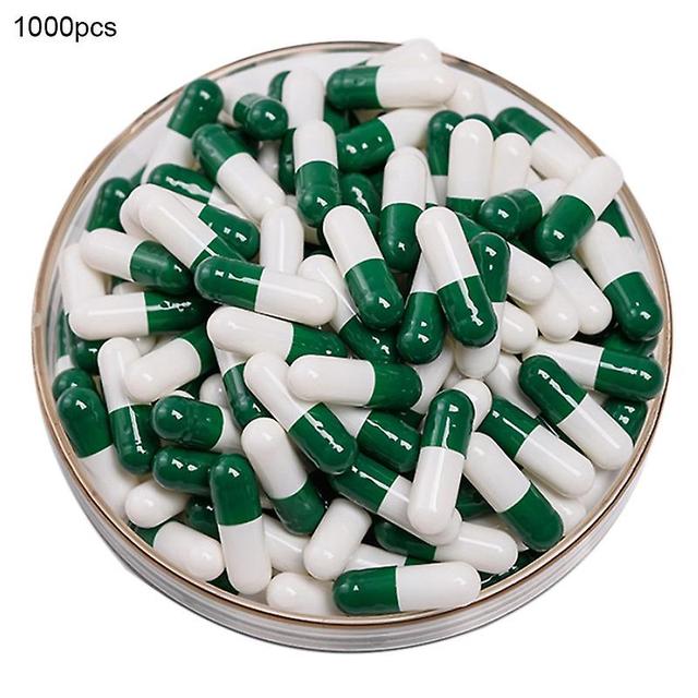 1000pcs Gelatina Hueca Transparente Vacío Separado Medical Powder Capsule Shells Blanco verde on Productcaster.