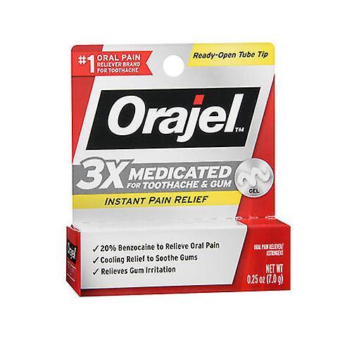 Orajel 3x Medicineret til tandpine & Gum Gel, 0,25 Oz (Pakke med 1) on Productcaster.