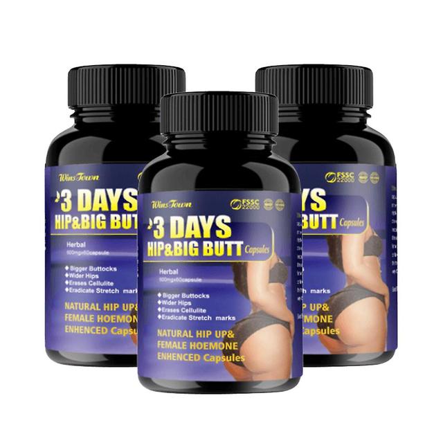 1 Bottle Butt Enhancement Capsules - 3-day Butt And Big Butt Enhancement Pills - Promotes Butt Growth - Lifting And Firming Supplement 3PCS on Productcaster.