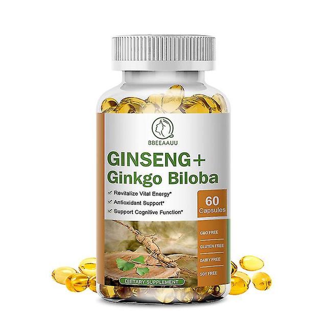 Guoguo Ginseng Ginkgo Biloba Capsules Bestrijden Ontsteking Ondersteuning Brain Health Helpt de bloedcirculatie verminderen Risico op Alzheimer 60pcs on Productcaster.