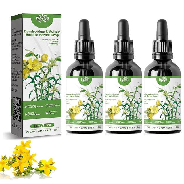 3PCS Dendrobium & Mullein Extract - Powerful Lung Support & Respiratory Cleanse Drops & In Made Herbal HK on Productcaster.