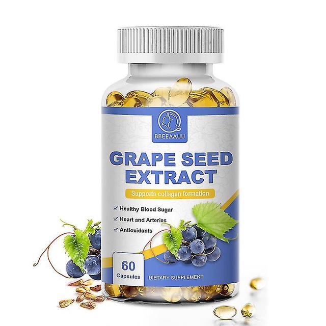 Grape Seed Capsules Powerful Antioxidants Skin Care Vascular Dredging Heart Arteries Blood Pressure Cholesterol Balance 60pcs on Productcaster.