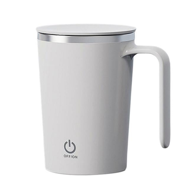 OuZhan 400ml Coffee Stirrer Double Click Control Protein Powder Coffee Auto Magnetic Cup Daily Use White on Productcaster.