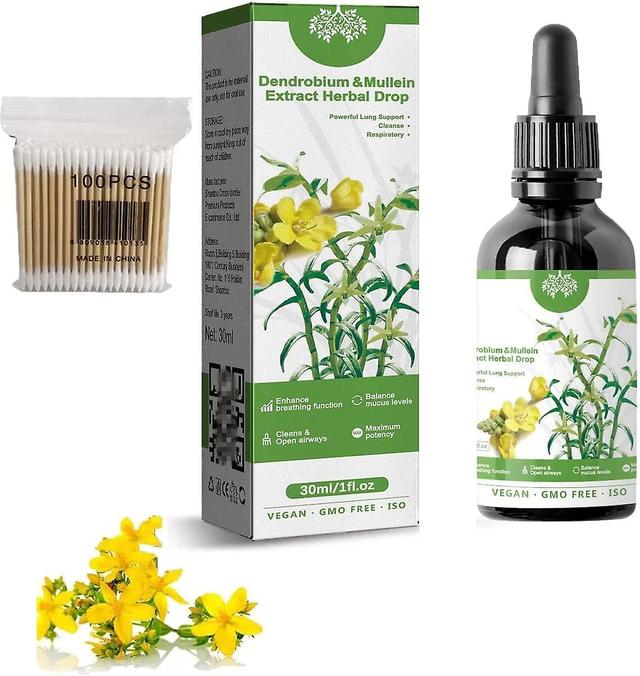 Natural Dendrobium and Mullein Extract - Powerful Lung Support, Cleansing and Respiratory Protection, Dendrobium and Mullein Extract Herbal Drops (... on Productcaster.