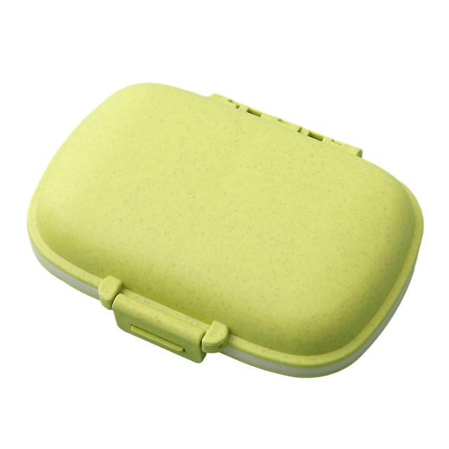 8 Grid Portable Sealed Medicine Box Multipurpose Dustproof Tablets Storage Box for Capsule Fish Oils Green on Productcaster.