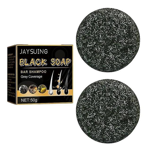 2pcs Sésame Noir Cuir Chevelu Nettoyage Essence Cheveux Assombrissant Soin Savon Pour Hommes Femmes on Productcaster.