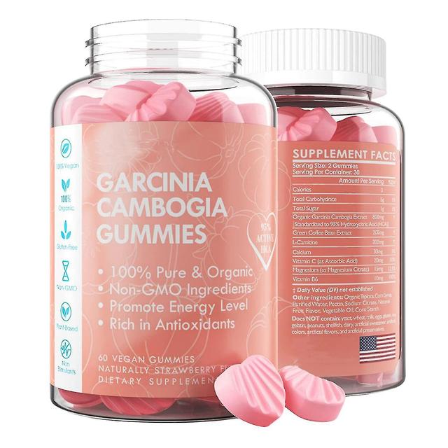 2 paczki bez cukru Garcinia Cambogia Gummies | HCA z L-karnityną, ketony malinowe, chrom, przyspieszające metabolizm zielone ziarno kawy, truskawka... on Productcaster.