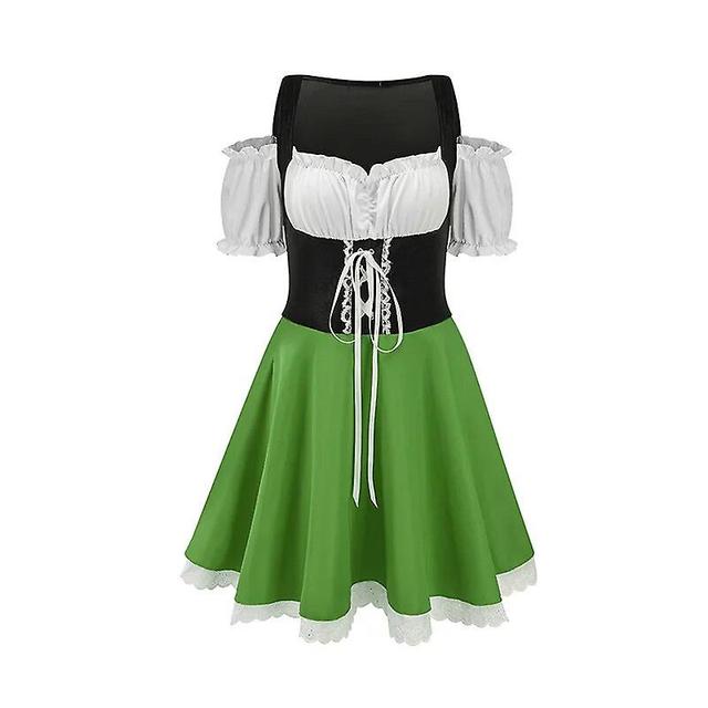 Aionyaaa Costume D'oktoberfest De Carnaval Bavarois Pour Femme, Tenue De Serveuse Traditionnelle Des Alpes, Robe De Soire De Barrage Cosplay A2 M on Productcaster.