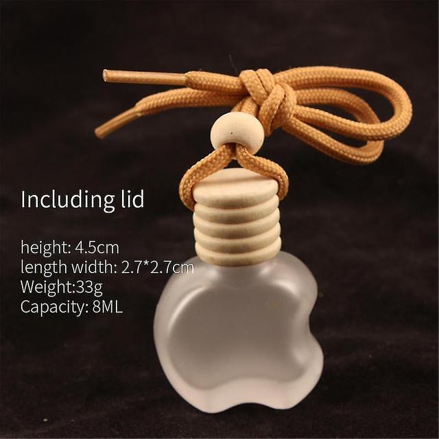 1pc Car 8ml Hanging Empty Glass Perfume Bottles Pendant Car Ornament Auto Sugoumei Shop Apple Matte Cap Lace Rope on Productcaster.