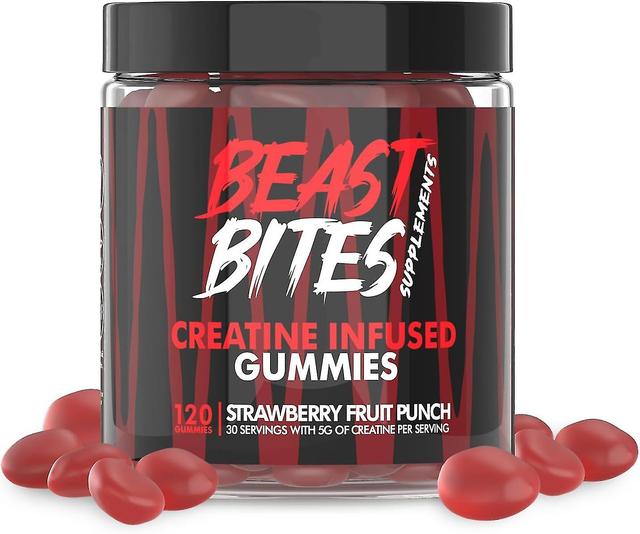 Xytnv Creatine Bites - 5g Creatine Monohydrate Per Serving - No Sugar or Artificial Colors - Low-Calorie Vegan & Halal, Creatine Gummies Red on Productcaster.