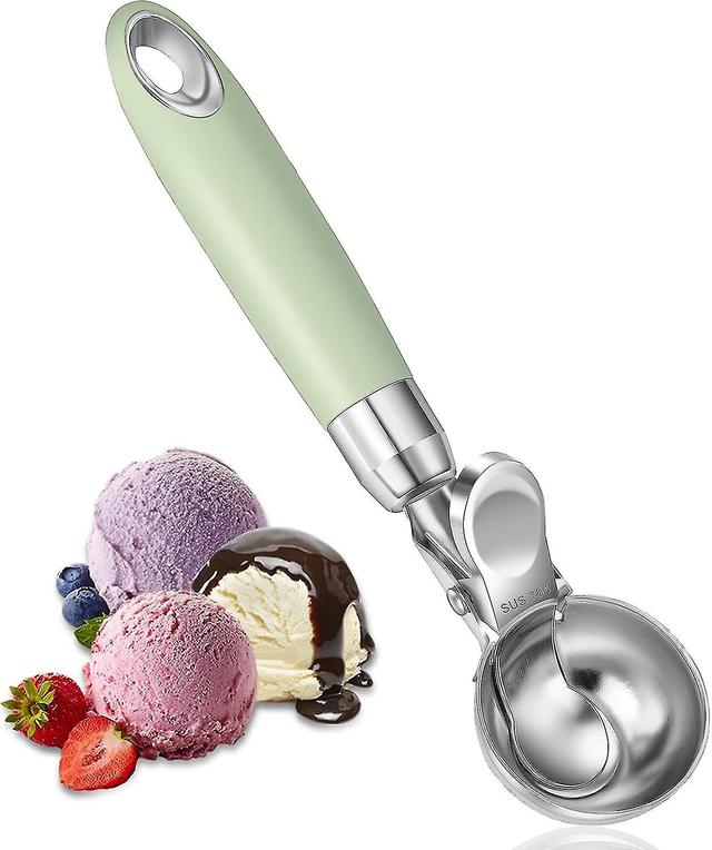 Cuillre Glace Avec jecteur,Acier Inoxydable Cuillre Crme Glace,Cuillre Glace en Manche Ergonomique pour Boules Glace, Riz, Boules de Melon, Pt on Productcaster.