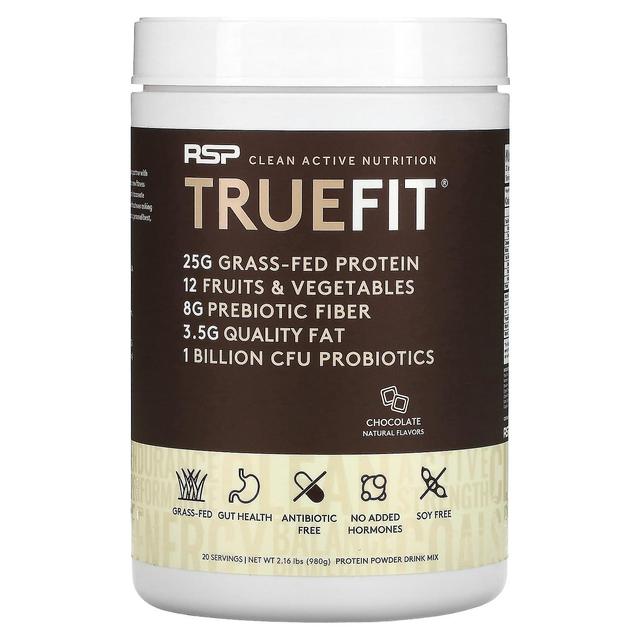 RSP Nutrition, TrueFit, Grass-Fed Protein Shake with Fruits & Vegetbles, Chocolate, 2.16 lbs (980 g) on Productcaster.