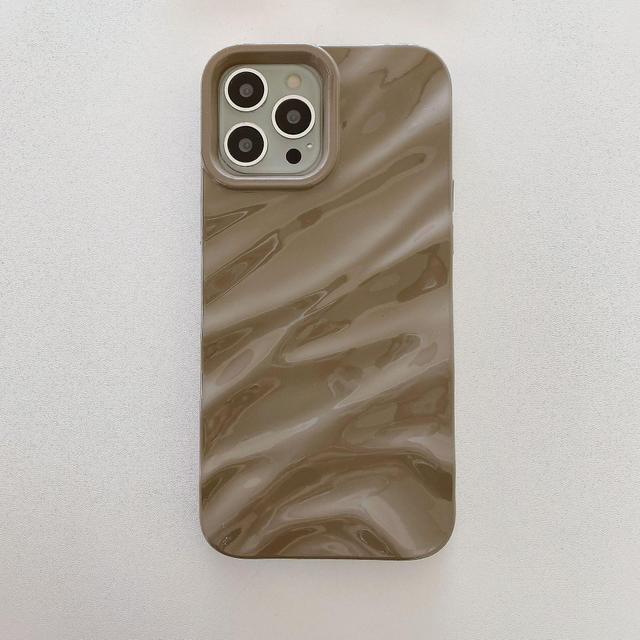 Glossys Waves Pattern Phone Shell Scratch-proof Housse de téléphone durable pour les femmes hommes Brown iPhone12promax on Productcaster.