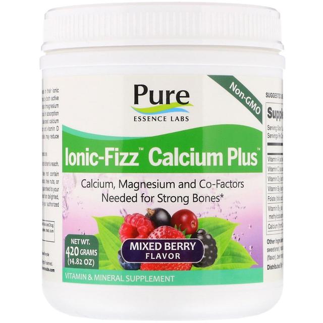 Pure Essence Ren essens, Ionic-Fizz Calcium Plus, Blandet bær, 14,82 oz (420 g) on Productcaster.