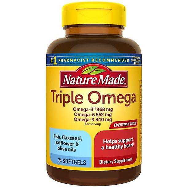 Nature made triple omega 3-6-9 softgels, 74 count on Productcaster.