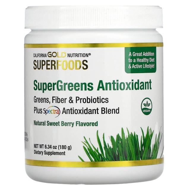 California Gold Nutrition, SUPERFOOD - Supergreens Antioxidant, Zoete bes, 6,34 oz (180 g) on Productcaster.